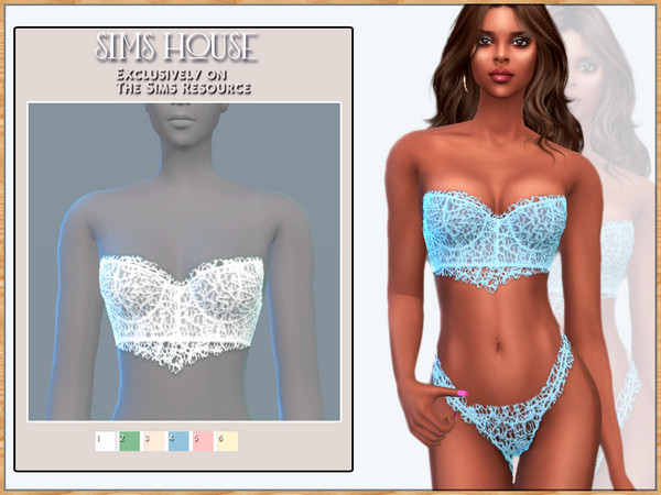 Sims 4 — WOMEN'S LINGERIE LACE TOP by Sims_House — WOMEN'S LINGERIE LACE TOP