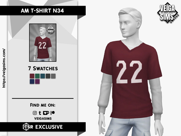 Sims 4 — AM T-SHIRT N34 by David_Mtv2 — For teen to elder only;