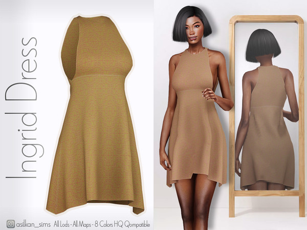 Sims 4 — Ingrid Dress - ACN 611 by Asilkan — - 8 Colors