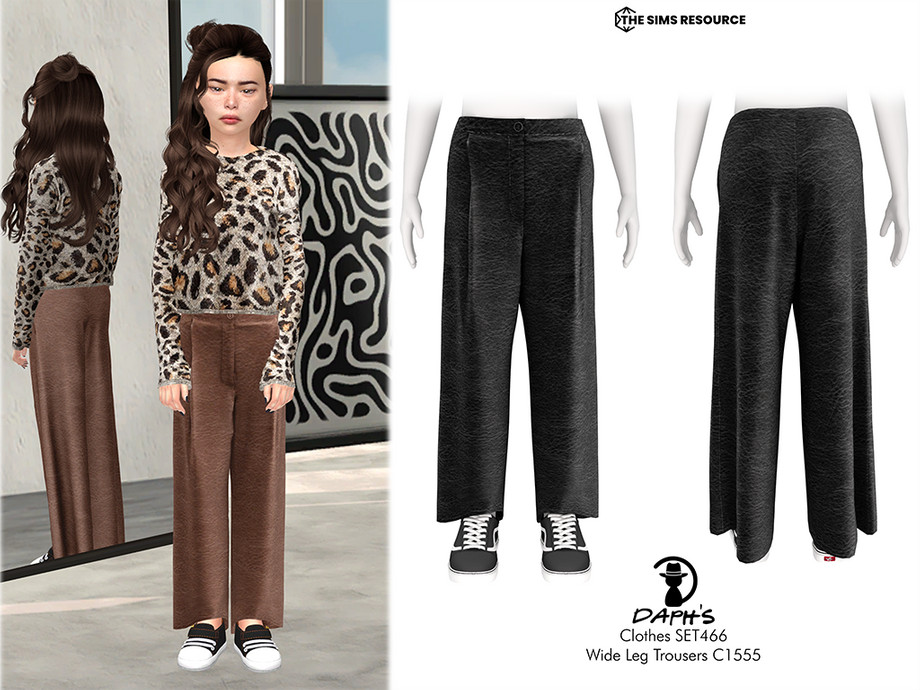 The Sims Resource | Clothes SET466 - Wide Leg Trousers C1555