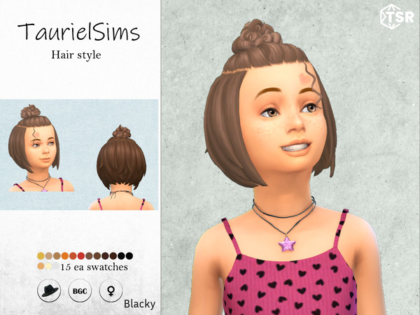 Sims 4 — Blacky-Hairstyle by taurielsims — All lods