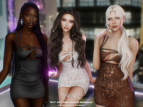 Sims 4 — Klubb - Ky Dress by VentaStudio — 10 Swatches (18 Swatches & Transparent Version on Patreon)