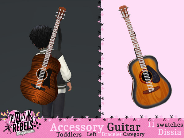 Sims 4 — Accessory Guitar Toddlers (Right) by Dissia — Accessory guitar for toddler sims on your sim back on left or