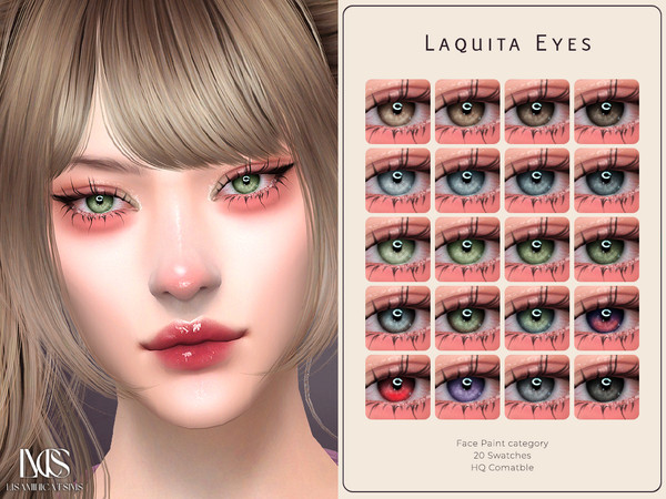 Sims 4 — Laquita Eyes by VELYSEA — -Face Paint category -HQ comatble -20 swatches