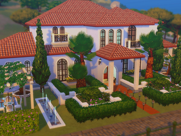 Sims 4 — Mediterranean Revival House by fkhrzn — This Mediterranean Revival house blends timeless elegance with Southern