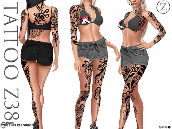 Sims 4 — TATTOO Z38 by ZENX — Base Game