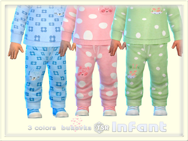 Sims 4 — Pants Pocket by bukovka — Cute pants for infants of both sexes: for girls and boys in 3 color options. All cards