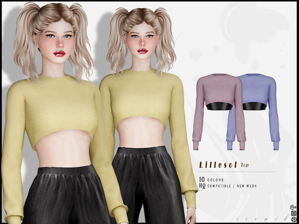 Sims 4 — Lillesol Top by _ironik_ — -10 Colors