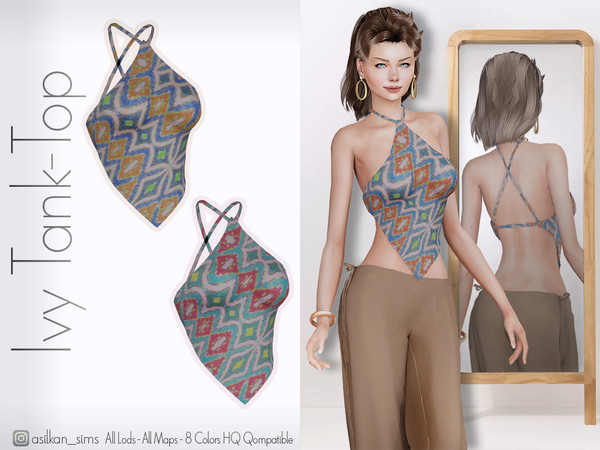 Sims 4 — Ivy Tank-Top - ACN 613 by Asilkan — - 8 Colors