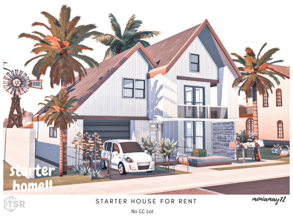 Sims 4 — Starter House for rent No CC Lot by Moniamay72 — A lovely Starter modern style Family House for renovation.