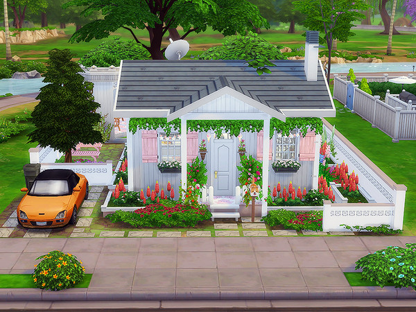 Sims 4 — Small Cottage no cc by sgK452 — Small, functional house for a couple or single person, with a very pleasant