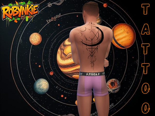 Sims 4 — Robynq Tattoo RL3046 - Basegame compatible by Robyn72 — Robynq Tattoos: Express Your Sim's Individuality Adorn