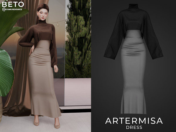 Sims 4 — Artemisa (Dress) by Beto_ae0 — Elegant and minimalist dress, enjoy it