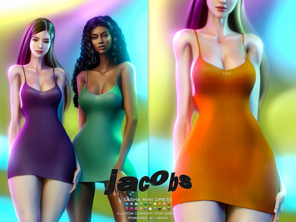 Sims 4 — JACOBS - Sasha Mini Dress by VentaStudio — - 20 Swatches