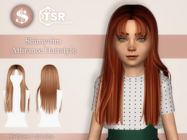 Sims 4 — Attirance Hairstyle Child by Shimydimsims — Hi I hope you will like this hair, it's a very long straight natural