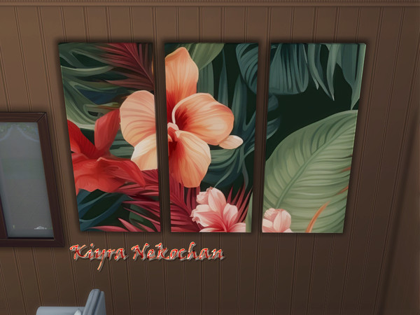 Sims 4 — Great Floral Prints by KiyraNekochan — A collection of beautiful paintings for your home. 4 swatches. City Life
