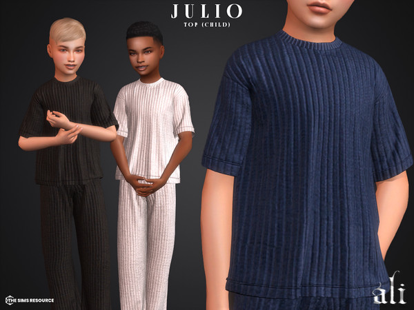 Sims 4 — JULIO top (Child) by ali1 — Ribbed T-Shirt
