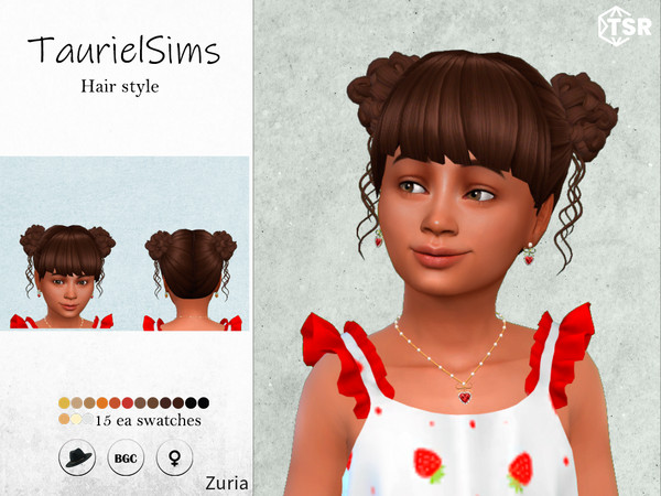 Sims 4 — Zuria-Hairstyle by taurielsims — All lods