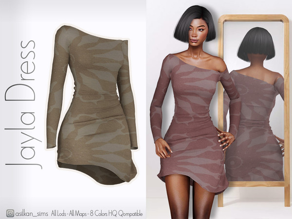 Sims 4 — Jayla Dress - ACN 620 by Asilkan — - 8 Colors