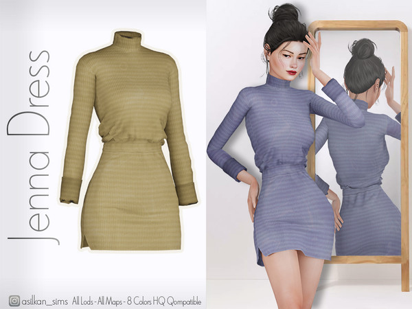 Sims 4 — Jenna Dress - ACN 619 by Asilkan — - 8 Colors