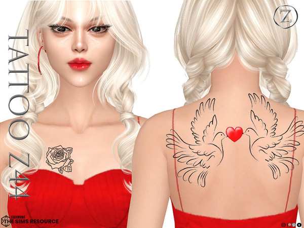 Sims 4 — TATTOO Z44 by ZENX — Base Game