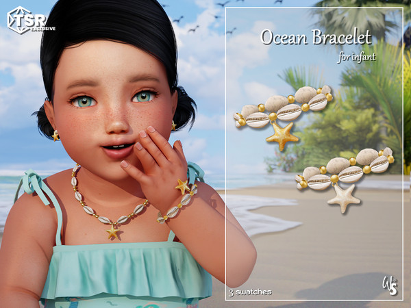 Sims 4 — Ocean Bracelet for infant by WisteriaSims — - FOR INFANT - NEW MESH - GIRLS - Bracelet Category (left)