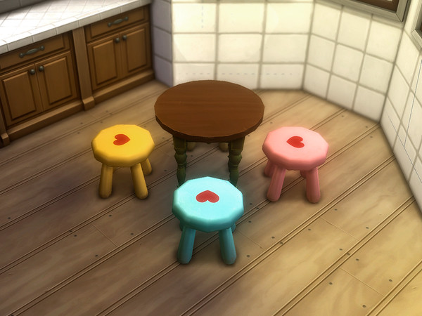 Sims 4 — Heart Stool by Glycyrrhiza — Just an adorable chair to have some rest, eat your dinner or put your favourite
