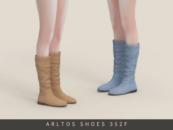Sims 4 — Retro suede boots Female by Arltos — 11 colors.
