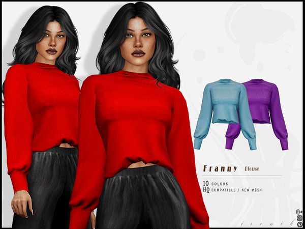Sims 4 — Franny Blouse by _ironik_ — -10 Colors