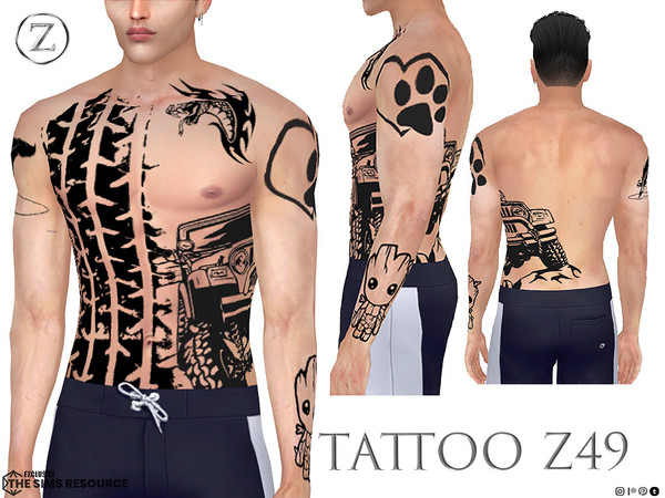 Sims 4 — TATTOO Z49 by ZENX — Base Game