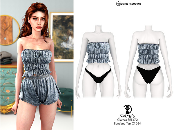 Sims 4 — Clothes SET470 - Bandeau Top C1564 by Daph's — 6 Swatches