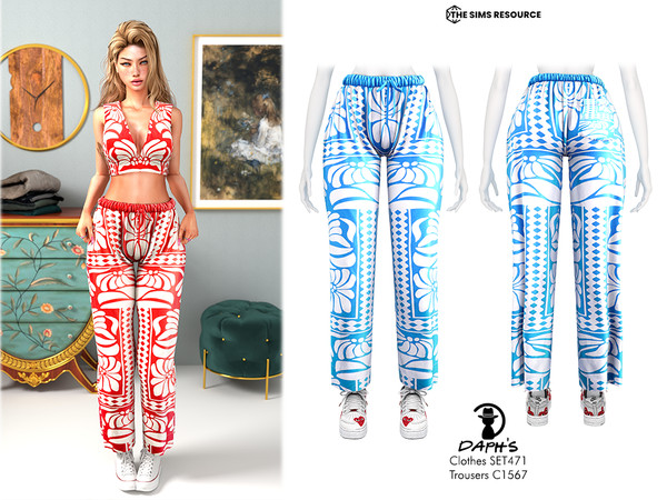Sims 4 — Clothes SET471 - Trousers C1567 by Daph's — 6 Swatches