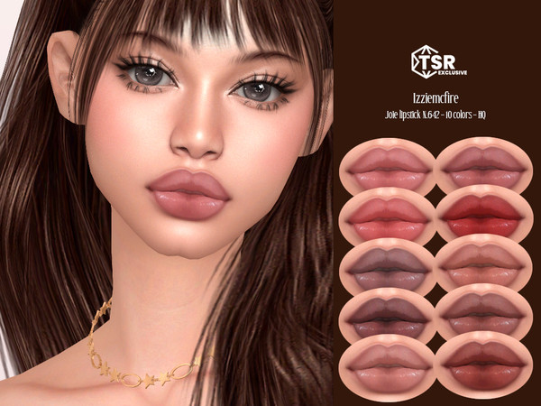 Sims 4 — IMF Joie Lipstick N.642 by IzzieMcFire — Joie Lipstick N.642 contains 10 colors in hq texture. Standalone item