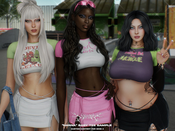 Sims 4 — Klubb - Hanna Baby Tee by VentaStudio — 10 Swatches (27 Swatches on Patreon)