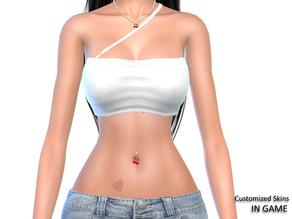 Sims 4 — (Wisteria) Cherry_BellyPiercing B (for customized skins).package by WisteriaSims — This Set Includes 2