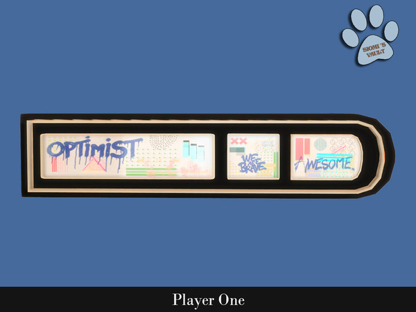 Sims 4 — Player One - Wall Decor by siomisvault — A gamer room but also can be whatever you want and put the object