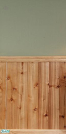 Sims 2 — Knotty Pine Half Wall Paneling by FluffyAuntyDi — A great Look with knotty pine and a calming color on top