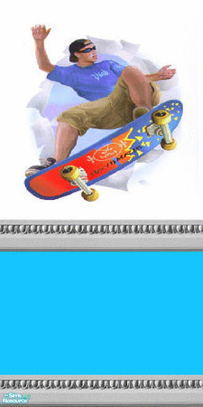 Sims 2 — skatter boy set - Individual Item by skinflin — for the teenagers room or dorm..white/blue wall grey mouldings