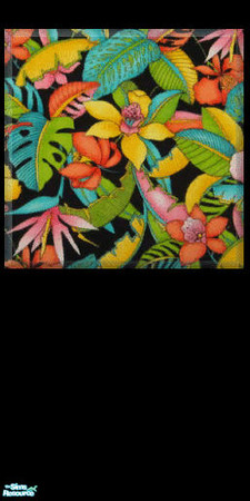 Sims 2 — NK Tropical Splash by MoMama — A splash of tropical flowers upon a black background. For your Sims with Jungle