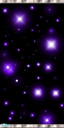 Sims 2 — twinkles by skinflin — black wall silver moulding with purple twinkles...tsraa 
