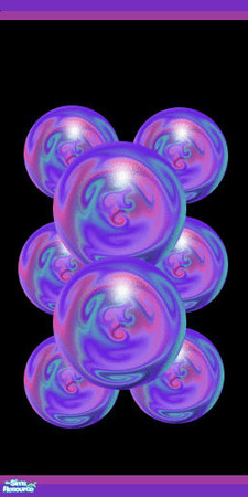Sims 2 — orbs by skinflin — black wall with silver moulding and violet shades of purple/blue orbs..can be used for night