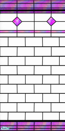 Sims 2 — wainscott by skinflin — white tiled wall with purple highlights..tsraa
