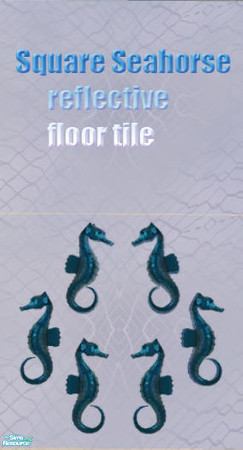 Sims 2 — Seahorse Bathroom - Square Seahorse by Cloisonne — square seahorse reflective floortile.