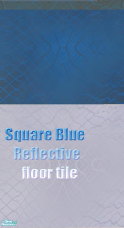 Sims 2 — Seahorse Bathroom - square Blue by Cloisonne — Blue square reflective floor tile.