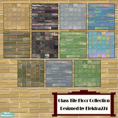 Sims 2 — Glass Tile Floor Collection by elektra274 — A series of 12 glass tile floors.