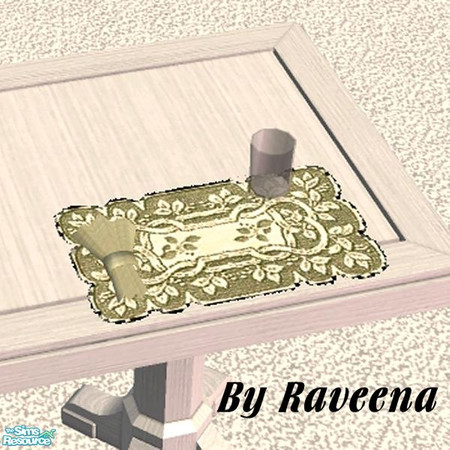Sims 2 — Elegant Lace Placemat - 16 by Raveena — Decorative lace placemat that doesn't just waste table space. Sims will