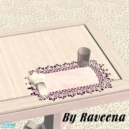 Sims 2 — Elegant Lace Placemat - 6 by Raveena — Decorative lace placemat that doesn't just waste table space. Sims will