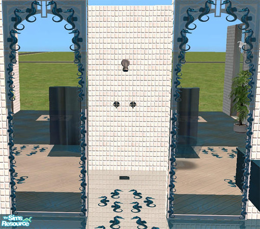 Sims 2 — Seahorse Bathroom - Wallmirror by Cloisonne — 