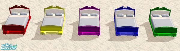 Sims 2 — Crayon Colored Colonial Beds by jennikj — Here is a set of fun crayon colored beds for your simmie kids! *TSRAA