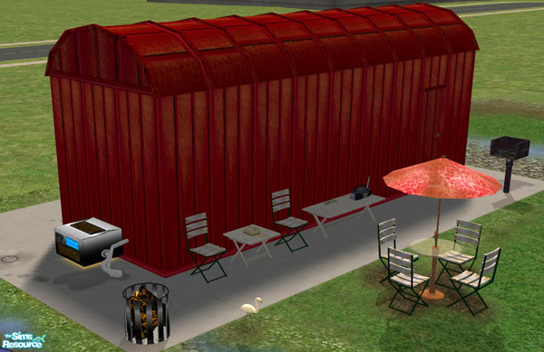 Sims 2 — Red Aluminum Centre - #287425 by DOT — Red Aluminum Centre *GET MESH* Red Aluminum Stained and Rusted Roof MESH